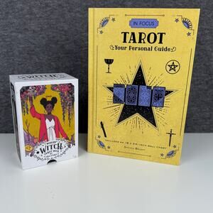 Lot of 2 Tarot Book and Modern Witch Deck Cards Hard Box Magic Symbolism
